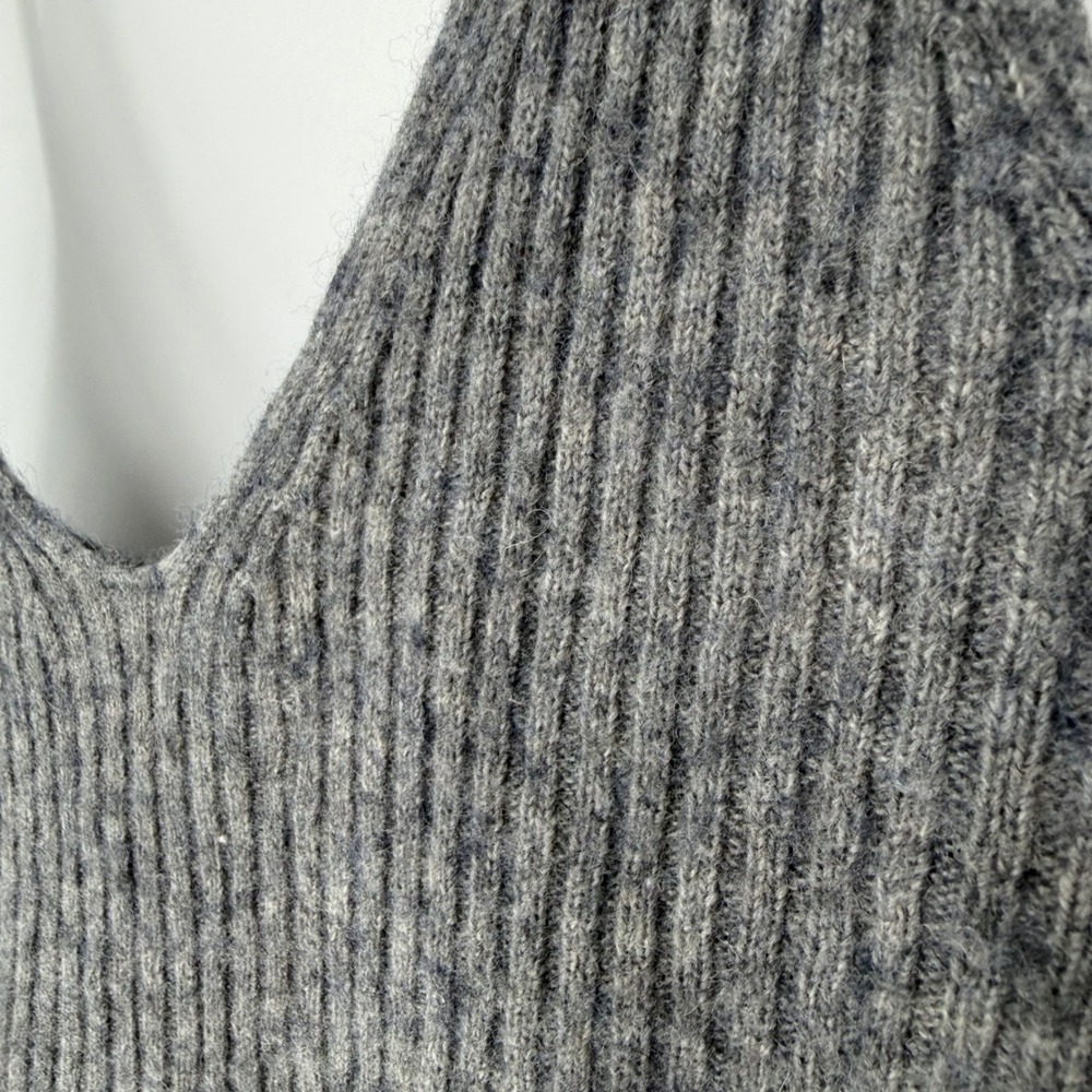 RUMERED RIBBED CROP TANK TOP GREY WOOL BLEND XS CASUAL QUIET LUXURY MINIMALIST - Picture 3 of 6